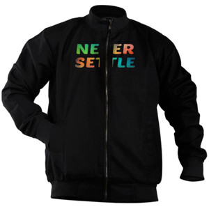 Jaket Bomber KAOS NEVER SETTLE
