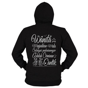 Hoodie Zipper Wanita Cantik