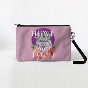 Dompet Howl Out Loud, Wolf on purple moon