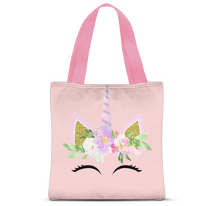 Tas Tote Fullprint tas unicorn pink