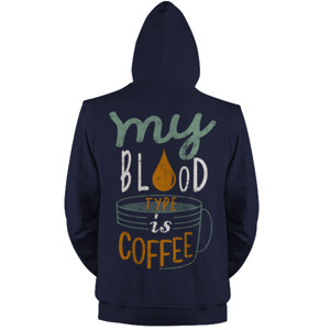 Jaket Hoodie MY BLOOD TYPE IS COFFEE 2 back