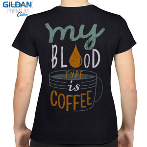 Kaos MY BLOOD TYPE IS COFFEE 2 back