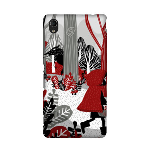 Little girl in red hood walking in forest Casing HP