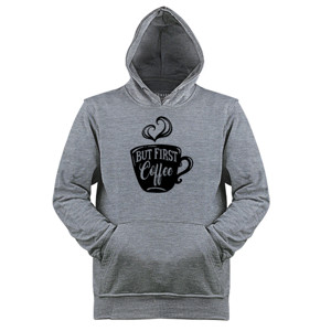 Jaket Hoodie But First Coffee