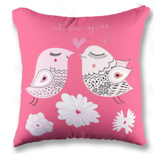 Bantal Love Pink Bird