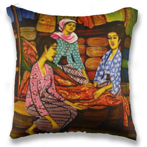 Bantal bantal sofa lukisan