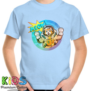 Kaos astronot kucing meow