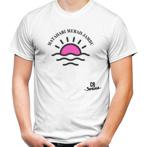 Kaos matahari merah jambu