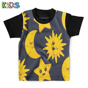 Kaos Anak Full-Print bulan dan bintang