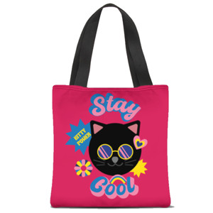 Tas Tote Fullprint Stay Cool Black Kitty