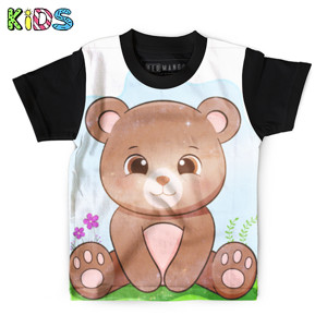 Kaos Anak Full-Print Cute Bear - Beruang Cantik - Kaos Keren Anak