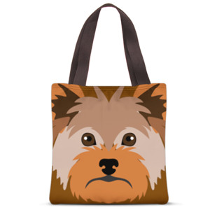 Tas Tote Fullprint Cute Brown Dog