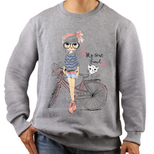 Jaket Sweater gadis dan kucing