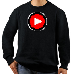 Jaket Sweater Play Button Pixels