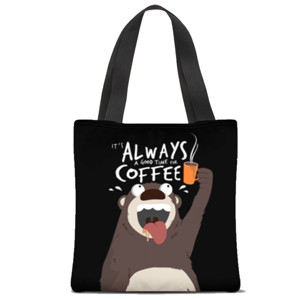 Tas Tote Fullprint IT IS ALWAYS A GOOD TIME FOR COFFEE