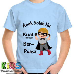 Kaos Baju Kaos Anak Muslim Lengan Pendek Berpuasa