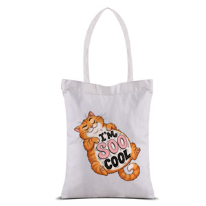 Tas Tote Tote Bag Kanvas Kucing Lucu I'm So Cool