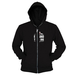 Hoodie Zipper ENGLAND LINES ART VINTAGE | NEGATIVE CUT 