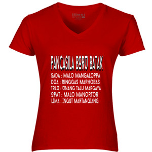 Kaos dOnGAn Short V-Neck Red Female 01