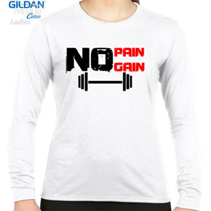Kaos Kaos No Pain No Gain Putih (gym)