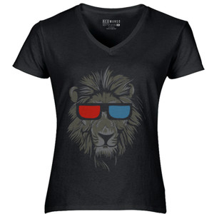 Kaos Lion With Glasses 
