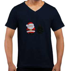 Kaos  Santa - Kaos Pria V-Neck by Co_mbro