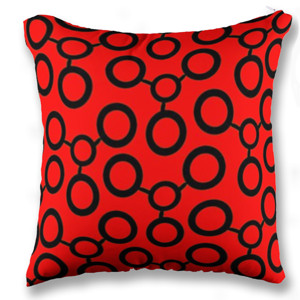 Bantal Sofa Red Pattern Beludru (Velboa) - Customic47