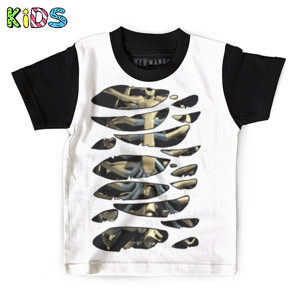 Kaos Anak Full-Print Tulang realistis