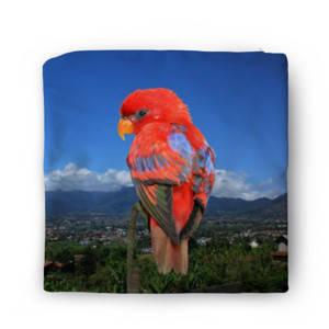 Sarung Bantal Burung Merah