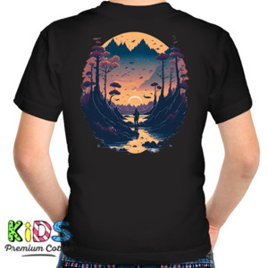 Kaos Pria memancing ikan dengan ilustrasi vektor 