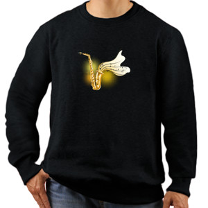 Jaket Sweater Saxophone with music notes