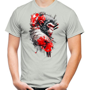 Kaos red face Japanese macaque snow monkey