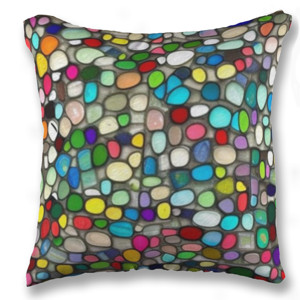 Bantal Mozaic bulat warna