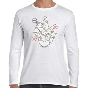 Kaos Kucing Lucu Dalam Cangkir