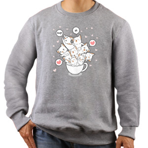 Jaket Sweater Kucing Lucu Dalam Cangkir