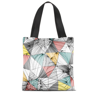 Tas Tote Fullprint Bunga Lona