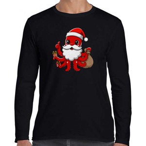 Kaos Kaos Natal Santa Octopus