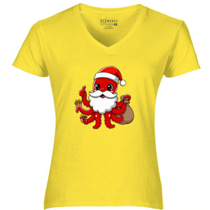 Kaos Kaos Natal Santa Octopus