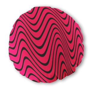 Bantal Bulat Wave Red and Black