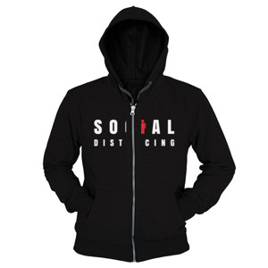 Hoodie Zipper Social Distancing T shirt