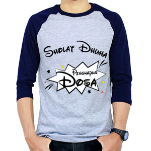 Kaos Raglan Baju Dengan Tema Sholat Dhuha