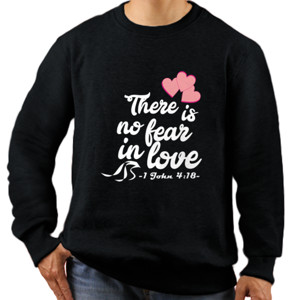 Jaket Sweater 1 John 4:18 [White Text]