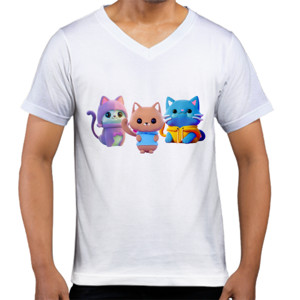Kaos  Kaos Kucing Lucu Bertiga 