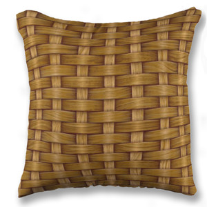 Bantal Anyaman Bambu Seni Cetak Kayu Tradisional Modern
