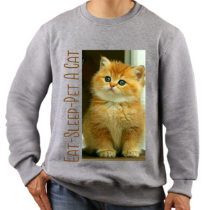 Jaket Sweater Kaos Eat-Sleep-Pet A Cat