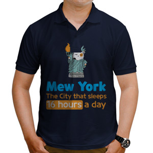 Kaos Polo Mew York Kota yang tidur 16 Jam Sehari