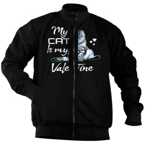 Jaket Bomber My cat is my valentine Shirt - Cat day