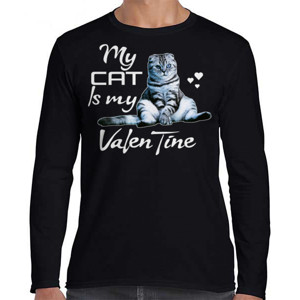 Kaos My cat is my valentine Shirt - Cat day