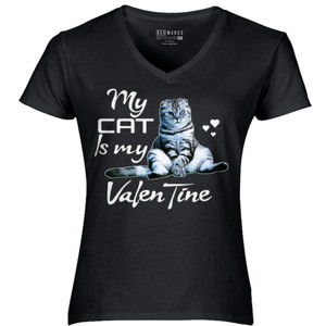 Kaos My cat is my valentine Shirt - Cat day