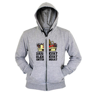 Hoodie Zipper Dari Rakyat Oleh Rakyat (Hitam)